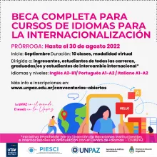 CONVOCATORIA INTERNA ABIERTA A BECA COMPLETA “CURSO DE IDIOMAS PARA LA INTERNACIONALIZACIÓN” - UNPAZ