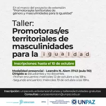 TALLER "PROMOTORAS/ES TERRITORIALES DE MASCULINIDADES PARA LA IGUALDAD" - UNPAZ