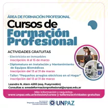 CURSOS DE FORMACIÓN PROFESIONAL 2023 - UNPAZ