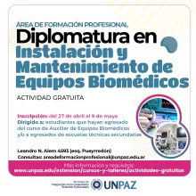 Diplomatura en Instalación y Mantenimiento de Equipos Biomédicos - UNPAZ