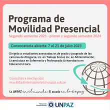 PROGRAMA DE MOVILIDAD PRESENCIAL 2-2023/ 1-2024/2-2024 - UNPAZ