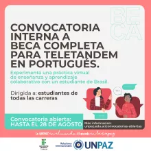 Convocatoria abierta a Beca completa para TeleTándem en portugués - UNPAZ