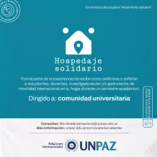 CONVOCATORIA PERMANENTE: HOSPEDAJE SOLIDARIO PARA ESTUDIANTES INTERNACIONALES 2024 - UNPAZ