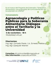 Conversatorio| Agroecología y Políticas Públicas para la Soberanía Alimentaria: Diálogos entre el Territorio y la Universidad