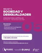 Quinto número revista Sociedad y Desigualdades - UNPAZ