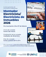 UNPAZ abre la inscripción para curso de Montadora/or Electricista/Electricista de Inmuebles - 2026 - UNPAZ
