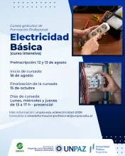 Curso gratuito de Electricidad - 2° SEMESTRE DE 2026