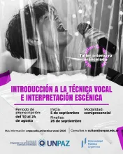 Taller intensivo: “Introducción a la técnica vocal e interpretación escénica”